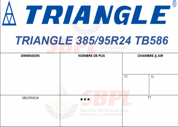 SBPL TRIANGLE 385/95R24 TB586 – Image 2