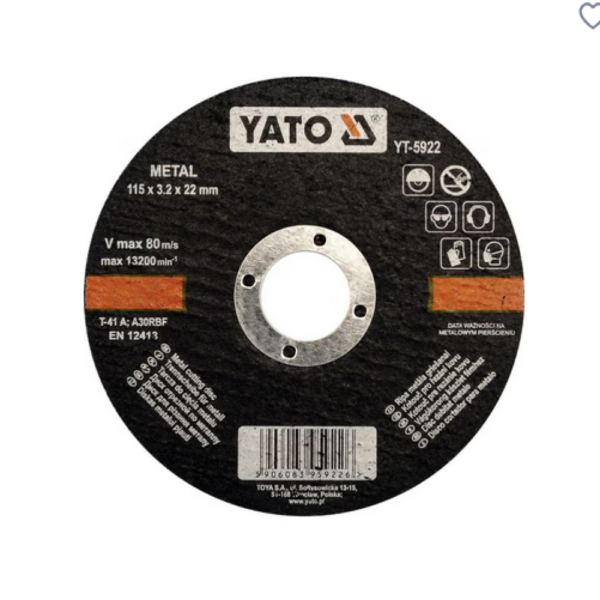SOBEMAT_DISQUE À TRONÇONNER MÉTAL 115X3,2X22MM / YT-5922 / 00003797