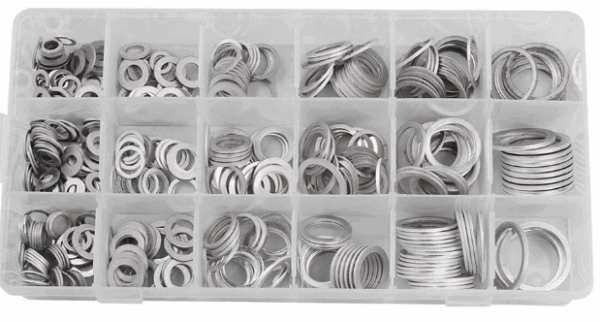 SOBEMAT _ASSORTIMENT DE BAGUES D'ÉTANCHÉITÉ EN ALUMINIUM 450 PCS