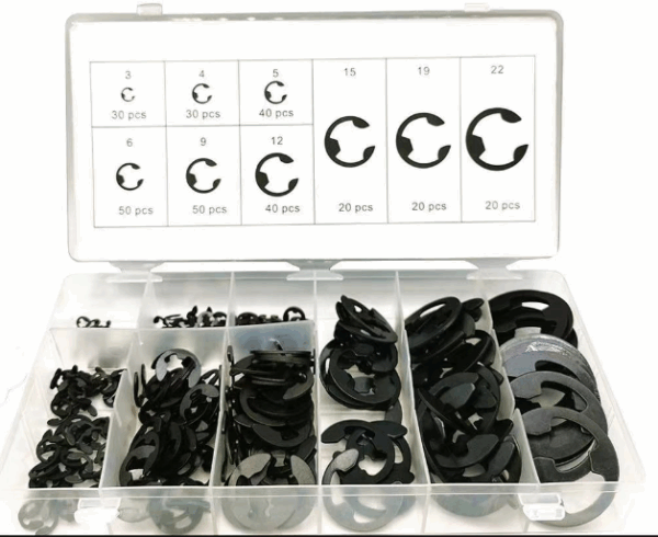 SOBEMAT _" ASSORTIMENT DE 300 CIRCLIPS D'ANNEAU EN E" / 300 pièces
