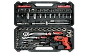 SOBEMAT_Caisse à outils pour mécanicien 100 PIÈCES AVEC TOURNEVIS SANS FIL YT-12685 / 00006025