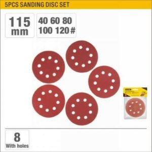 SOBEMAT_Ensemble de 5 disques de ponçage UYUS 115 mm (4-1/2"), lot de 5 pièces, 8 trous