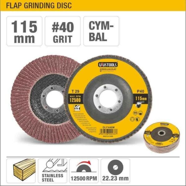 SOBEMAT_Disque abrasif à lamelles grain UYUS 40 x 10 unités Dlf440m Uyustools