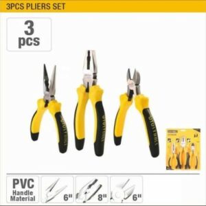UYUS AL3SD15 ENSEMBLE DE 3 PINCES 6″6″8″ Long Bec, Pince à Sertir, Pince à Dénuder, Poignée Ergonomique Multifonctionnelle