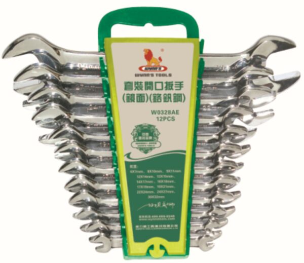 SOBEMAT_Clé à fourche double avec support en plastique 12PC