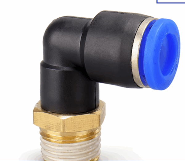 SOBEMAT_Connecteur mâle coudé pneumatique 1/4'' 100 pièces/sac