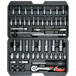 SOBEMAT_JEU DE DOUILLES 1/4" 56 PIÈCES / YT-14501