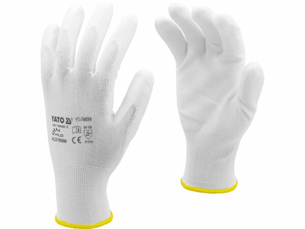 SOBEMAT_GANTS DE TRAVAIL NYLON/PU BLANC S. 9 / YT-74699