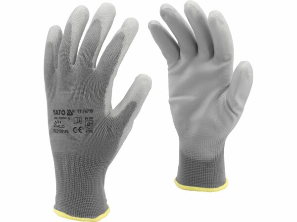 SOBEMAT_GANTS DE TRAVAIL POLYESTER/PU GRIS S. 10 / YT-7472