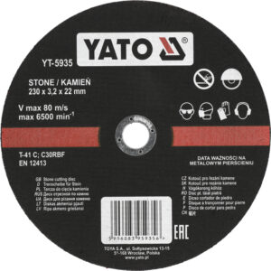 SOBEMAT_DISQUE À TRONÇONNER PIERRE 230X3.2X22MM / YT-5935 /00003794