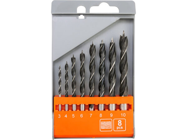 SOBEMAT_ENSEMBLE DE FORETS À BOIS 3-10 MM / 8 PIÈCES, BOÎTIER EN PLASTIQUE / 22381