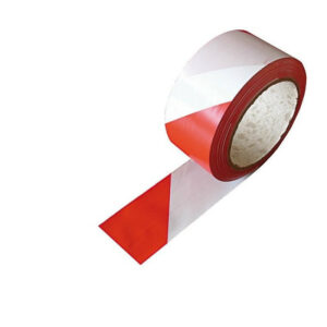 Ruban d'avertissement blanc/rouge 48 mm x 33 m, 60 pièces par carton