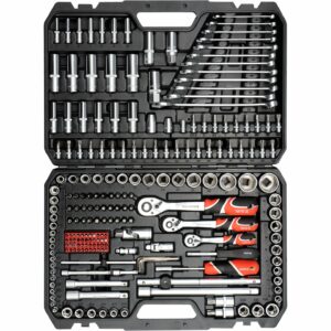 SOBEMAT_JEU DE DOUILLES 1/4", 3/8" et 1/2" 216 PIÈCES / YT-38841