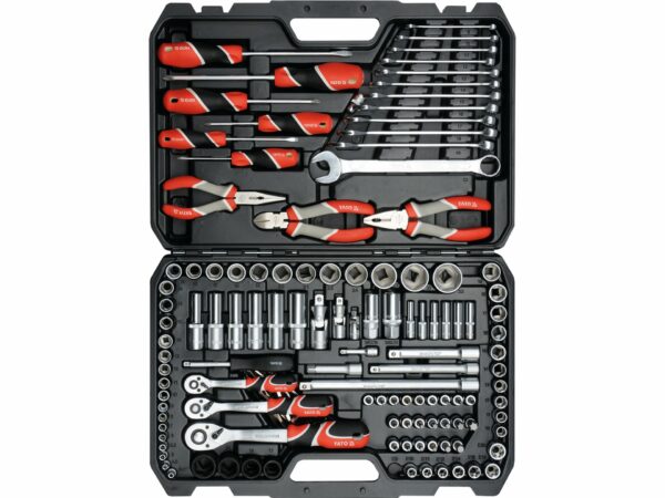 SOBEMAT_JEU DE DOUILLES 1/4", 3/8", 1/2" 129 PIÈCES / YT-38881