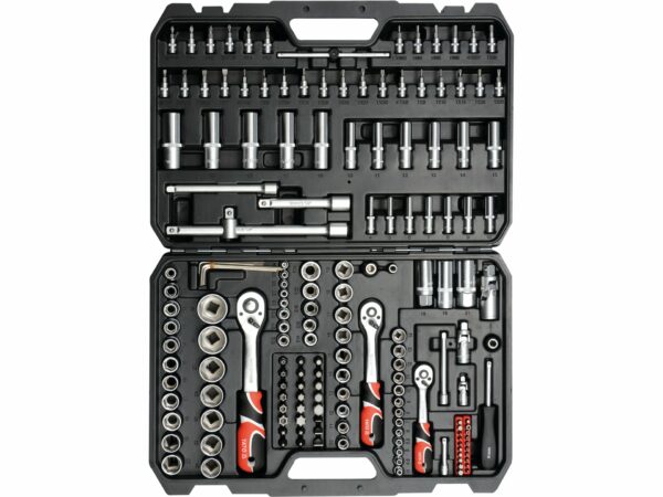 SOBEMAT_JEU DE DOUILLES 1/4", 3/8" et 1/2" 173 PIÈCES YT-38931/ 00003811
