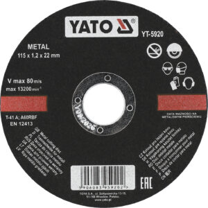 SOBEMAT_DISQUE À TRONÇONNER MÉTAL 115X1,2X22MM / YT-5920 / 00006041