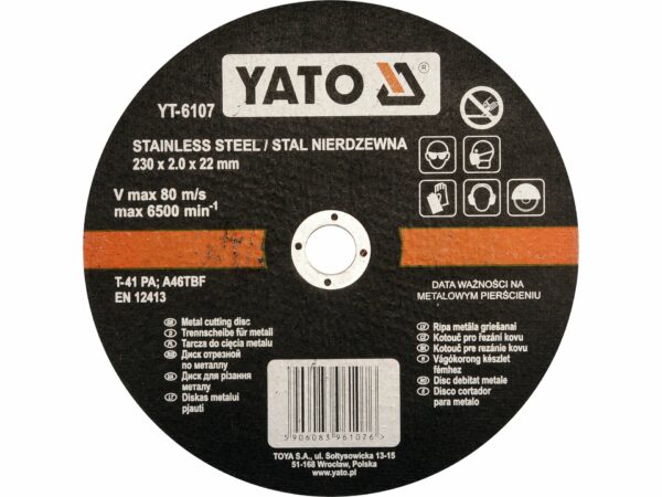 SOBEMAT_Disque à tronçonner pour métal Yato 22 mm Yt-5921 115 x 2,5 x / YT-5921
